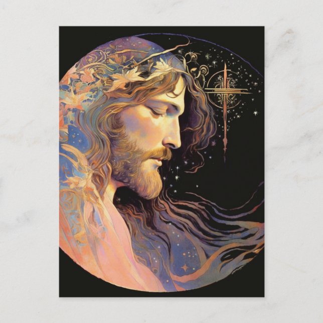 Jesus AI Generated Art Postcard Postkarte (Vorderseite)