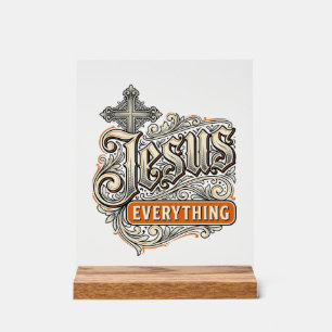 Jesus Alles Vintage Christliche Typografie Desi Acrylschild