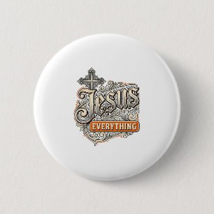 Jesus Alles Vintage Christliche Typografie Desi Button