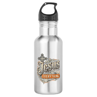 Jesus Alles Vintage Christliche Typografie Desi Edelstahlflasche