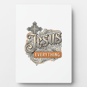Jesus Alles Vintage Christliche Typografie Desi Fotoplatte