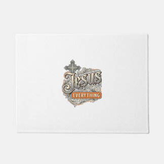 Jesus Alles Vintage Christliche Typografie Desi Fußmatte