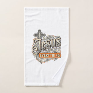 Jesus Alles Vintage Christliche Typografie Desi Handtuch