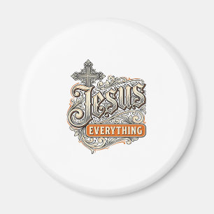 Jesus Alles Vintage Christliche Typografie Desi Magnet