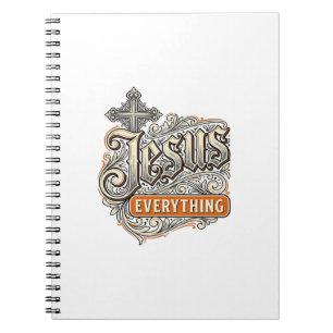 Jesus Alles Vintage Christliche Typografie Desi Notizblock