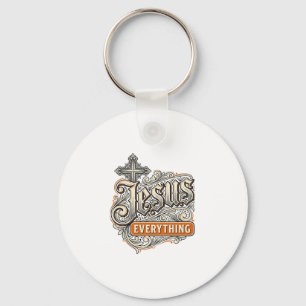 Jesus Alles Vintage Christliche Typografie Desi Schlüsselanhänger
