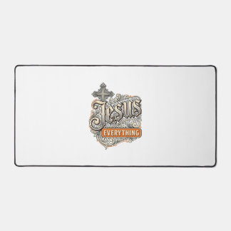Jesus Alles Vintage Christliche Typografie Desi Schreibtischunterlage