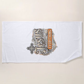 Jesus Alles Vintage Christliche Typografie Desi Strandtuch