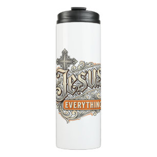 Jesus Alles Vintage Christliche Typografie Desi Thermosbecher