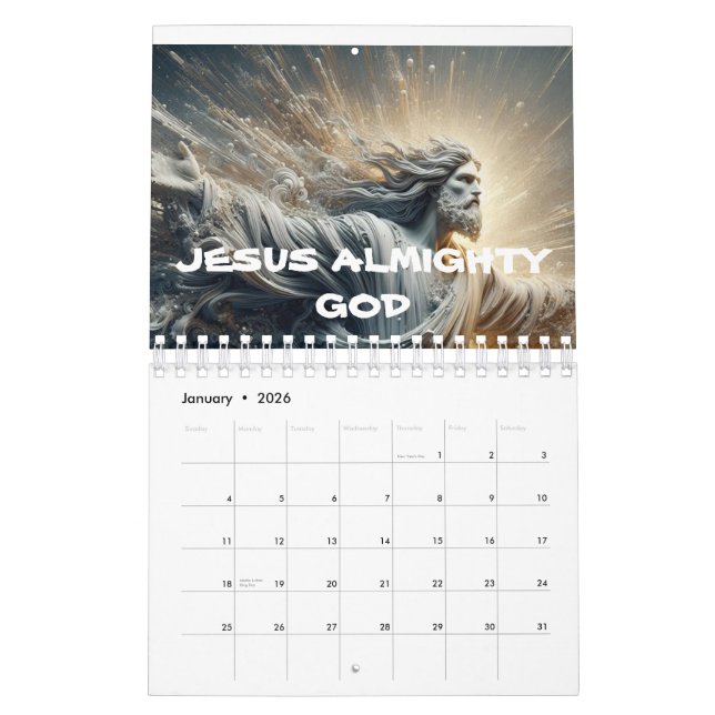 JESUS ALMIGHTY GOD gedruckt im neuen Kalenderjahr  Kalender (Jan 2026)
