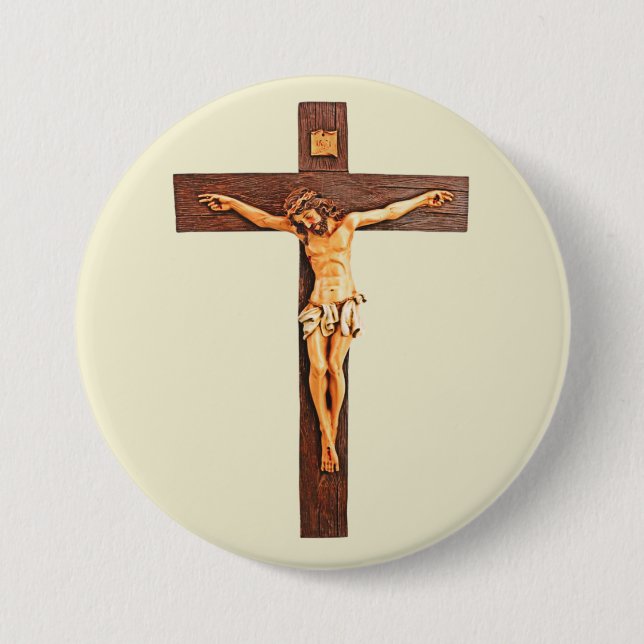 Jesus am Kreuz Button (Vorderseite)