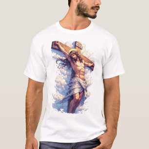 Jesus am Kreuz christliches Herren-T-Shirt T-Shirt