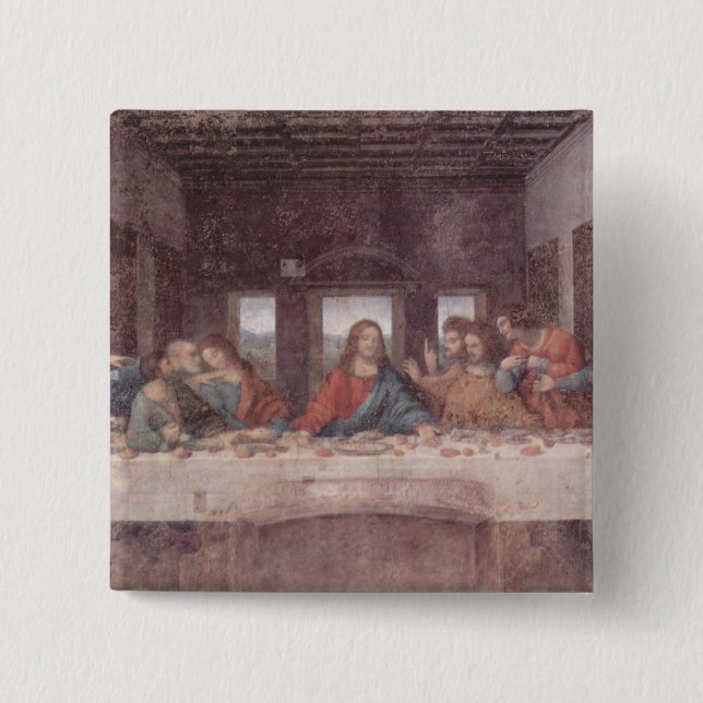 Jesus am letzten Abendmahl, Leonardo da Vinci Button (Vorderseite)