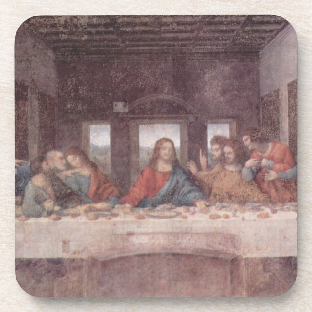Jesus am letzten Abendmahl, Leonardo da Vinci Getränkeuntersetzer (Vorderseite)