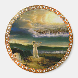 Jesus am Tor des Himmels Vintage-Design Magnet