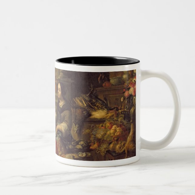 Jesus am Zuhause von Martha und von Mary 2 Zweifarbige Tasse (Rechts)