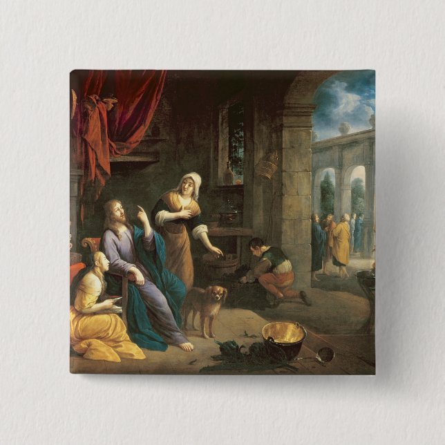 Jesus am Zuhause von Martha und von Mary Button (Vorderseite)