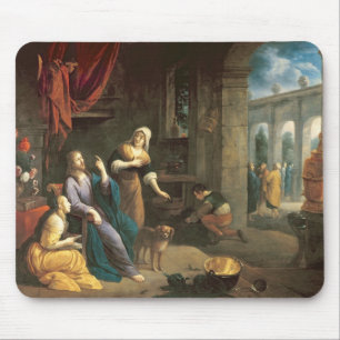 Jesus am Zuhause von Martha und von Mary Mousepad