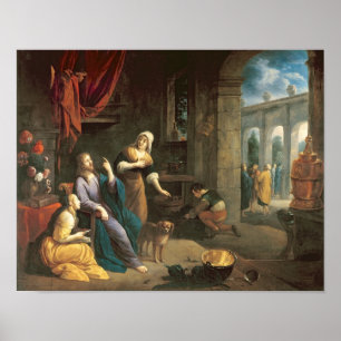 Jesus am Zuhause von Martha und von Mary Poster