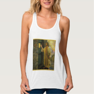 Jesus an deiner Tür mit einem Goldfoliendesign Tank Top