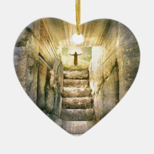 Jesus an leerer Grab-Ostern-Auferstehung Keramikornament