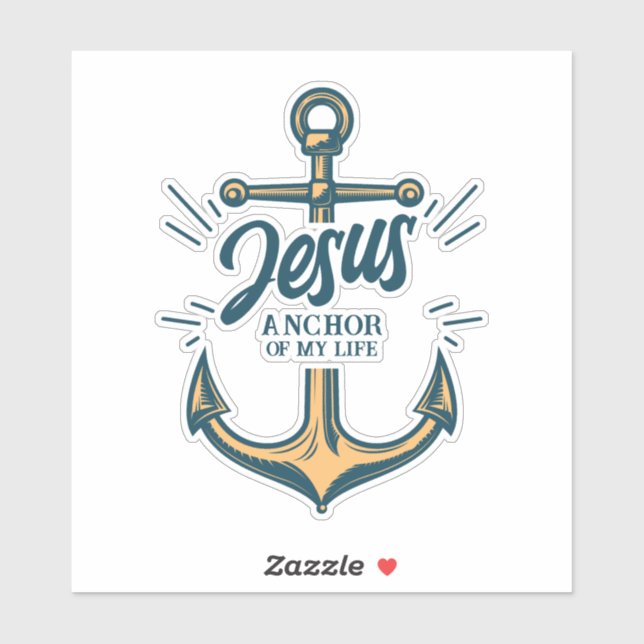 Jesus Anchor meines Lebens Aufkleber (Blatt)