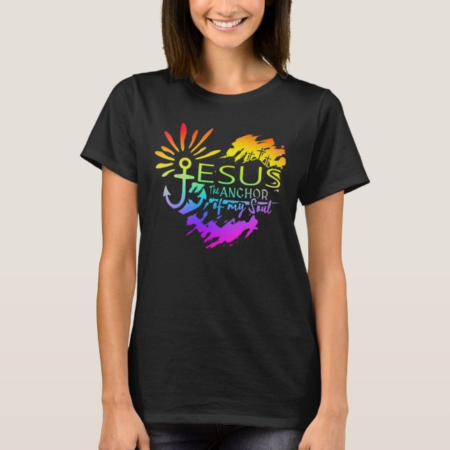 Jesus Anchor of My Soul – Heart Cross T-Shirt (Vorderseite)