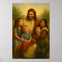 Jesus and Children™ LDS Wall Art Poster
