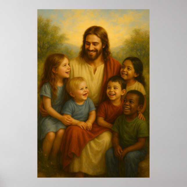 Jesus and Children™ LDS Wall Art Poster (Vorne)