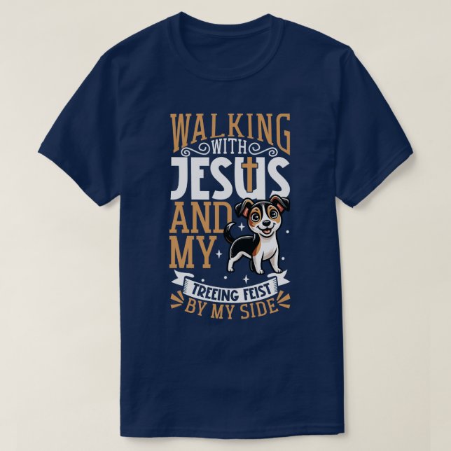 Jesus and dog Mountain Feist T-Shirt (Design vorne)