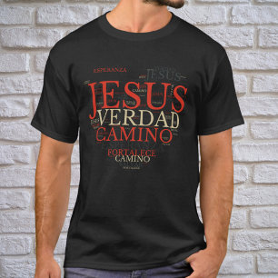 Jesus and Faith Heart Men Christlich Spanisch T-Shirt