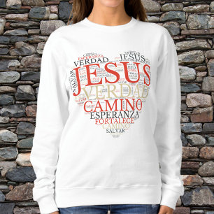 Jesus and Faith Heart Women's Christlich Spanisch Sweatshirt