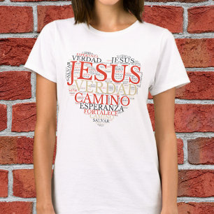 Jesus and Faith Heart Women's Christlich Spanisch T-Shirt