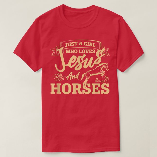 Jesus and Horses Horses Lover Girls - Pferde T-Shirt (Design vorne)