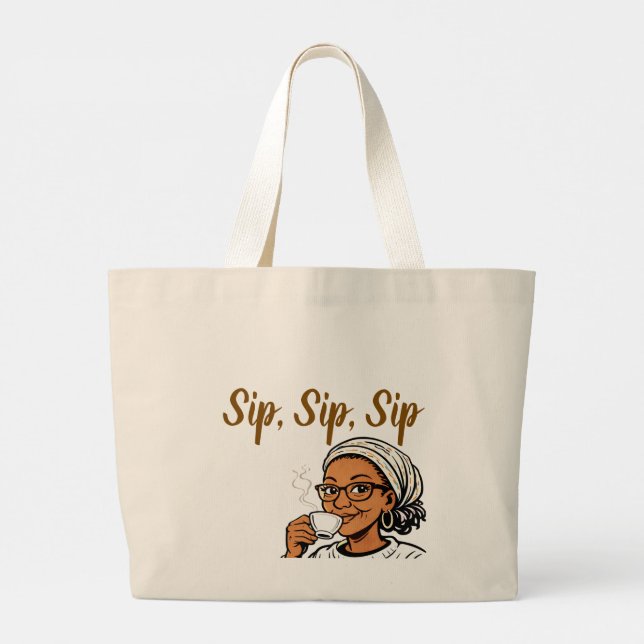 Jesus and My Tea Jumbo Stoffbeutel (Rückseite)