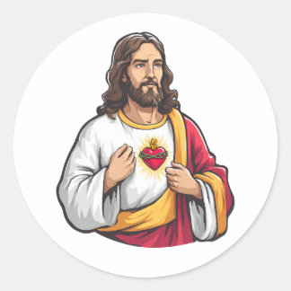 Jesus-Andachtskunst-Aufkleber Runder Aufkleber