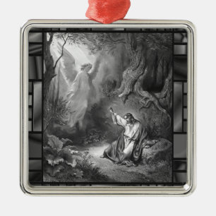 Jesus Angel Vintage Kunst Dore Ornament Aus Metall