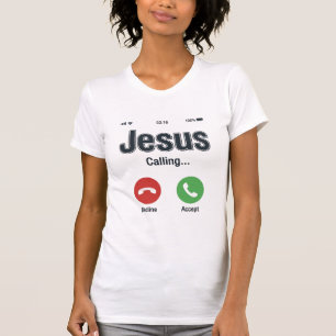 Jesus Anruf-Handybildschirm Christliches T-Shirt-D T-Shirt