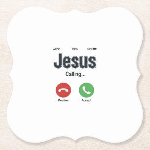 Jesus Anruf-Telefonbildschirm Christliches T-Shirt Untersetzer
