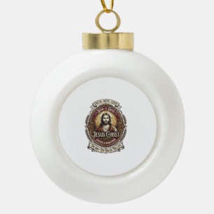 Jesus Antiques Erbstück Grafik T-Shirt Christliche Keramik Kugel-Ornament