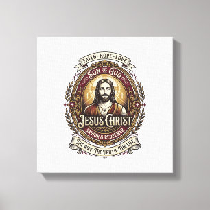 Jesus Antiques Erbstück Grafik T-Shirt Christliche Leinwanddruck