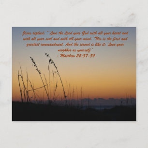 Jesus antwortete:" "Liebe den Herrn, deinen Gott,  Postkarte