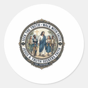Jesus Apologetik Theologie Nerd-Shirt Glaube Runder Aufkleber