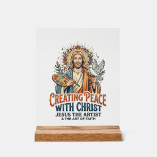 Jesus-Aquarell-Hobby-T-Shirt Inspirierend Glaube Acrylschild