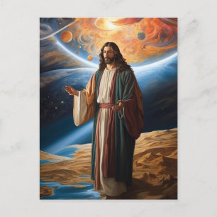 *~* Jesus Arms Planet Universe Earth AP50 Cosmos Postkarte