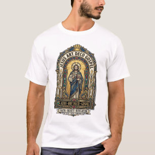 Jesus Art Deco Gospel Jesus Art Deco Christlicher T-Shirt