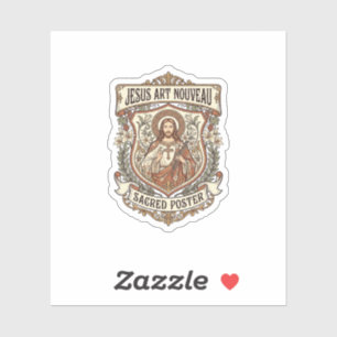 Jesus Art Nouveau Heiliger Poster Jesus Art Nouvea Aufkleber
