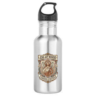 Jesus Art Nouveau Heiliger Poster Jesus Art Nouvea Edelstahlflasche