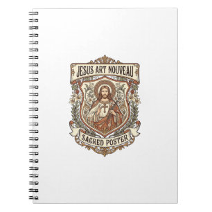 Jesus Art Nouveau Heiliger Poster Jesus Art Nouvea Notizblock
