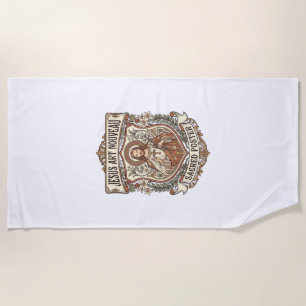 Jesus Art Nouveau Heiliger Poster Jesus Art Nouvea Strandtuch